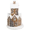 Clayre & Eef 6PR4310 Gingerbread House LED Ø 21x33 cm Polyresin Brown White