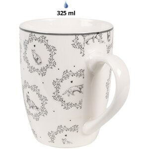 Clayre & Eef LGCMU Mug 325 ml White Grey Porcelain...