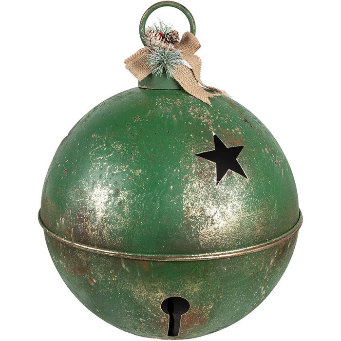 Clayre & Eef 6Y5671 Decoration Bell Green Iron Ø 41x51 cm