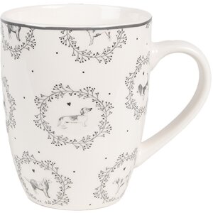 Clayre & Eef LGDMU Mug Porcelain Dogs White Grey 325...