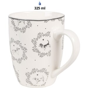 Clayre & Eef LGDMU Mug Porcelain Dogs White Grey 325...