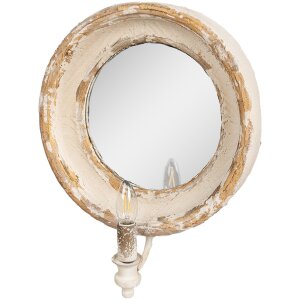 Clayre & Eef 62S304 Wall mirror with lamp Shabby Chic...