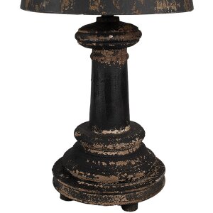 Clayre & Eef 6LMC0089 Table Lamp Wood Iron Ø35x64 cm Brown Black E27 60W