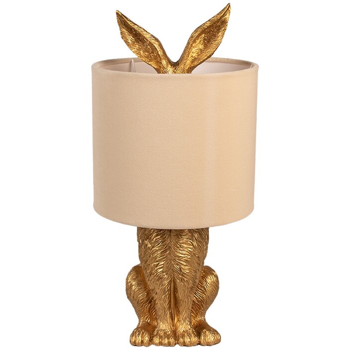 Clayre & Eef 6LMC0099GOVBE Table lamp rabbit design gold Ø20x43 cm E27 60W