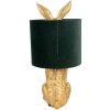 Clayre & Eef 6LMC0099GOVGR Table Lamp Rabbit Design Gold Green Ø 20x43 cm E27