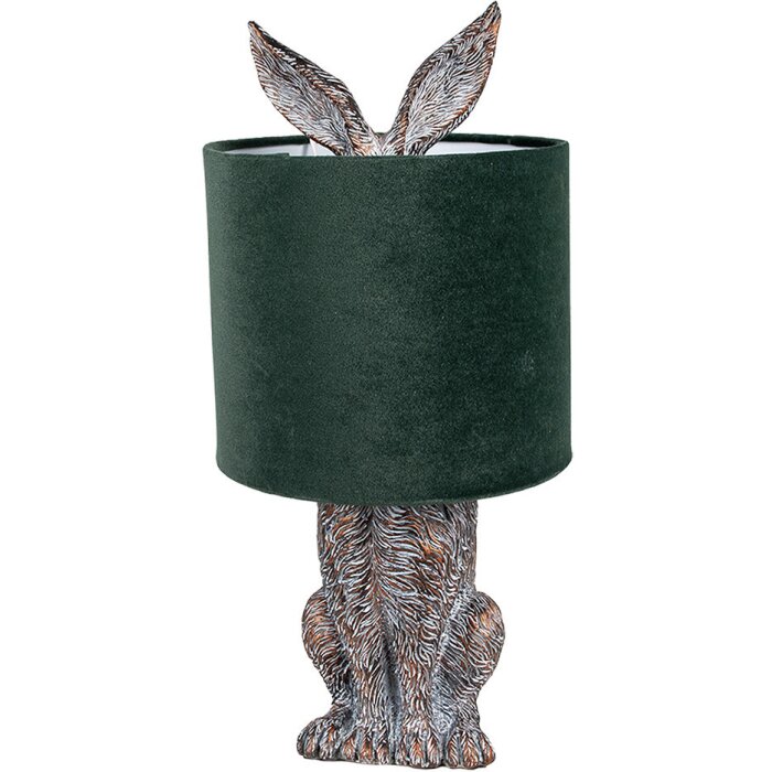 Clayre & Eef 6LMC0099VGR Table lamp rabbit design green Ø 20x43 cm E27 60W