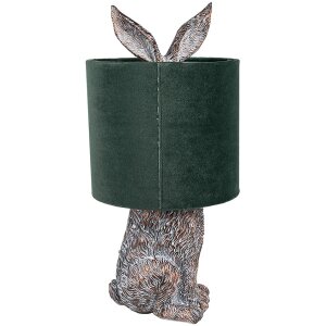 Clayre & Eef 6LMC0099VGR Table lamp rabbit design green Ø 20x43 cm E27 60W