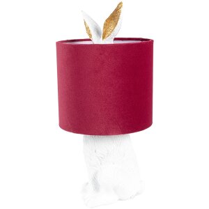 Clayre & Eef 6LMC0099WVBU Table Lamp Rabbit White Red Ø 20x43 cm E27 60W