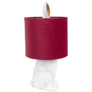 Clayre & Eef 6LMC0099WVBU Table Lamp Rabbit White Red Ø 20x43 cm E27 60W