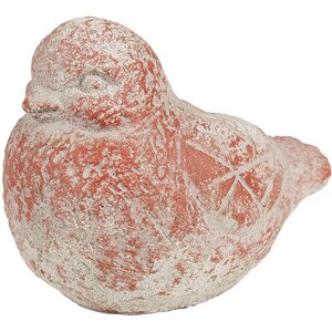 Clayre & Eef 6TE0550 Decoration Bird Grey Red Stone...