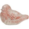 Clayre & Eef 6TE0550 Decoration Bird Grey Red Stone 14x9x10 cm Antique Style