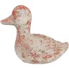 Clayre & Eef 6TE0552 Decoration Duck Grey Red 15x8x12 cm Stone Antique