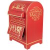 Clayre & Eef 6Y5678 Wall Mounted Letter Box Red Gold Coloured Iron 24x20x36 cm