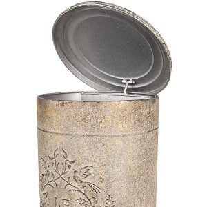 Clayre & Eef 6Y5682 Pedal Bin Brown Grey Metal...