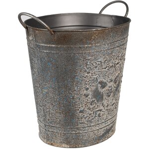 Clayre & Eef 6Y5684 Decoration Flower Pot Metal Grey...