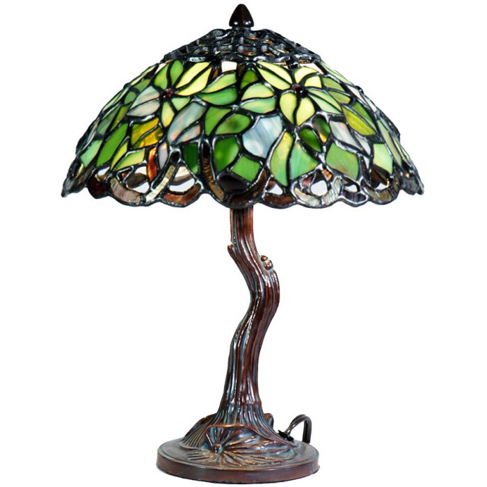 LumiLamp 5LL-6343 Tiffany table lamp green Ø25x31 cm E14 max 2x25W glass