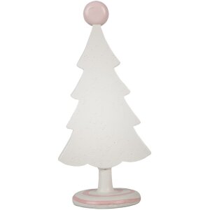 Clayre & Eef 6PR4219 Decorative Christmas Tree Pink Polyresin 12x9x25 cm