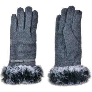 Juleeze JZGL0097 Gloves grey 9x23x2 cm with faux fur trim...