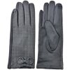 Juleeze JZGL0100 Gloves 9x23x1 cm grey houndstooth bow