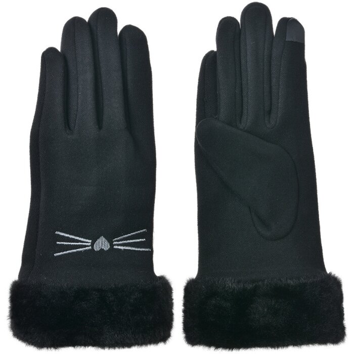 Juleeze JZGL0102Z Gloves cat design black 9x23x2 cm