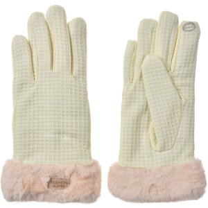 Juleeze JZGL0109 Gloves 9x23x2 cm beige with faux fur cuff