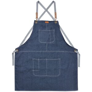 Clayre & Eef KT041.043 Apron Blue 82x70 cm 100%...