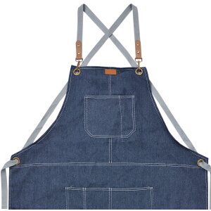 Clayre & Eef KT041.043 Apron Blue 82x70 cm 100%...