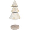 Clayre & Eef 65868 Christmas tree Ø12x32 cm White Brown Iron Wood