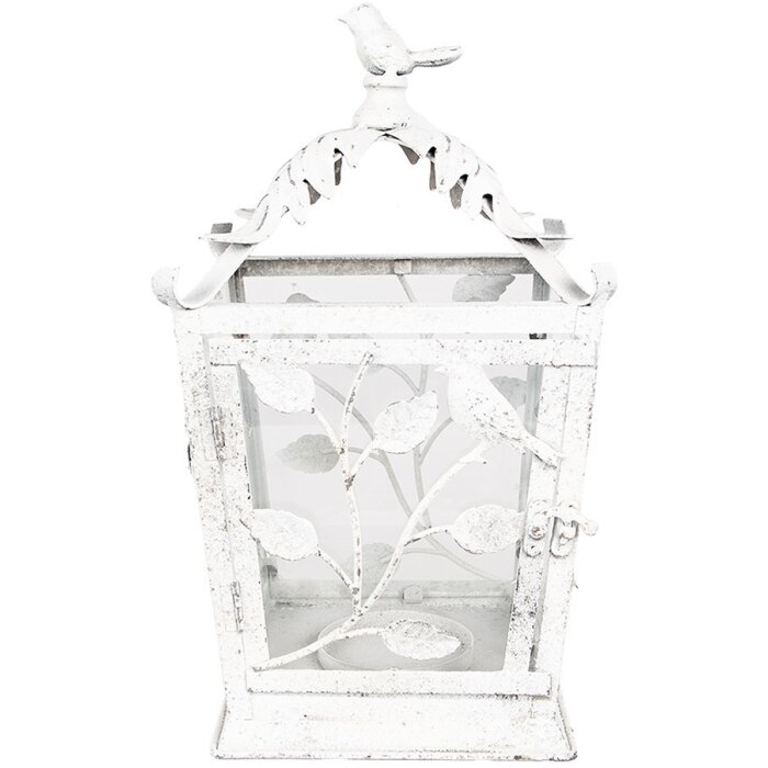 Clayre & Eef 6Y5670 Lantern Antique White Metal Glass 20x20x35cm