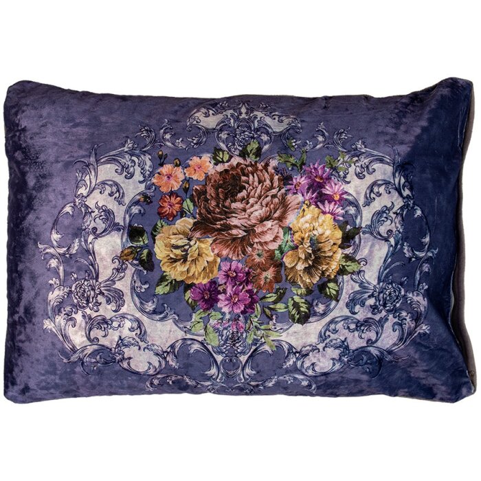 Clayre & Eef KG039.004 Cushion Decorative Cushion Baroque Style Purple White 70x50x6 cm