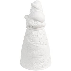 Clayre & Eef 6CE1748 Father Christmas decoration porcelain LED Ø9x19cm 3xAAA