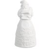 Clayre & Eef 6CE1749 LED Father Christmas Porcelain White Ø 5x11 cm