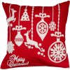 Clayre & Eef KT021.355 Cushion Cover Red White Christmas Motif 45x45 cm Polyester