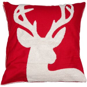 Clayre & Eef KT021.356 Cushion cover red white deer...