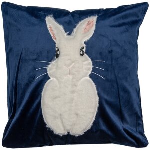 Clayre & Eef KT021.360 Cushion Cover Blue White Bunny...