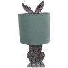 Clayre & Eef 6LMC0099VLGR Table lamp rabbit design Ø20x43 cm green E27 60W