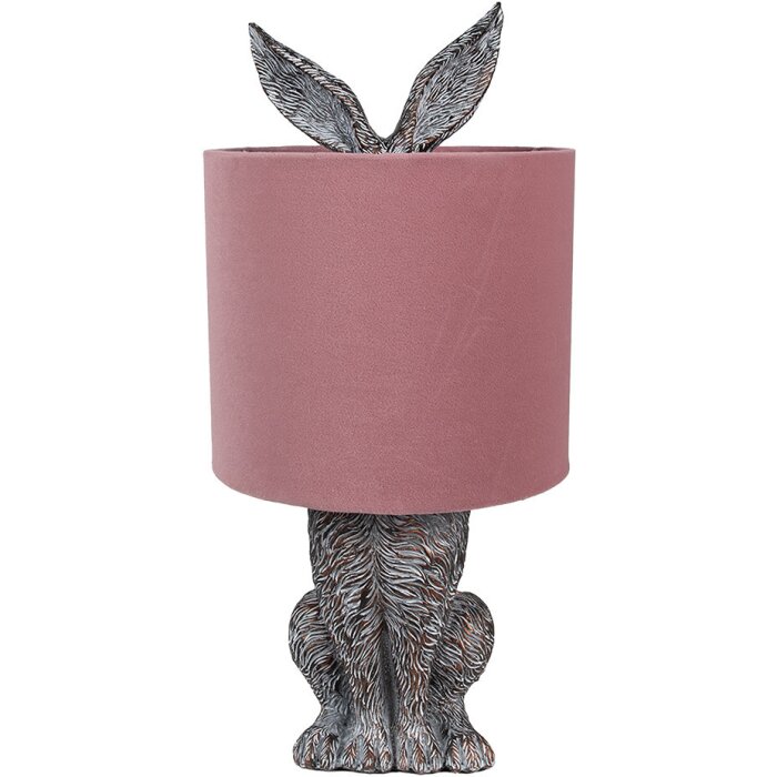 Clayre & Eef 6LMC0099VP Table Lamp Rabbit Ø20x43 cm Brown Pink E27 60W