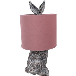 Clayre & Eef 6LMC0099VP Table Lamp Rabbit Ø20x43 cm Brown Pink E27 60W