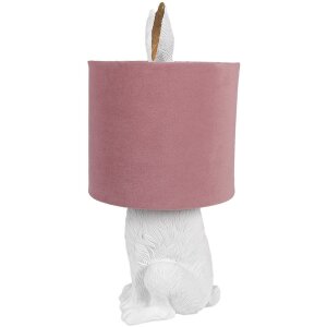 Clayre & Eef 6LMC0099WVP Table Lamp Rabbit Country Style White Pink E27 60W