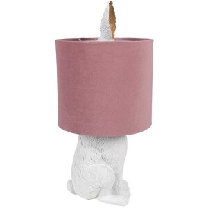 Clayre & Eef 6LMC0099WVP Table Lamp Rabbit Country Style White Pink E27 60W