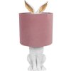 Clayre & Eef 6LMC0099WVP Table Lamp Rabbit Country Style White Pink E27 60W