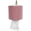 Clayre & Eef 6LMC0099WVP Table Lamp Rabbit Country Style White Pink E27 60W