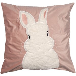 Clayre & Eef KT021.364 Cushion Cover Pink White Bunny...