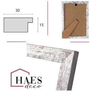 Haes Deco picture frame SP001106 Paris white/brown 10x15 cm MDF wood effect