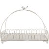 Clayre & Eef 6Y5673 Basket set of 2 white-gold iron 39x20x30 30x15x22 cm