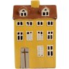 Clayre & Eef 6CE1885 Tea Light Holder House Ceramic Yellow 12x8x18 cm Country Style