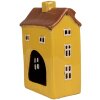 Clayre & Eef 6CE1885 Tea Light Holder House Ceramic Yellow 12x8x18 cm Country Style