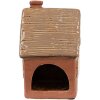 Clayre & Eef 6CE1892 Tea Light Holder House Ceramic Orange Brown 9x9x14 cm