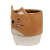 Clayre & Eef 6CE1877 Flower Pot Ceramic Cat Orange Beige Ø 11x13 cm