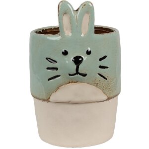 Clayre & Eef 6CE1878 Flower Pot Ceramic Green Beige...